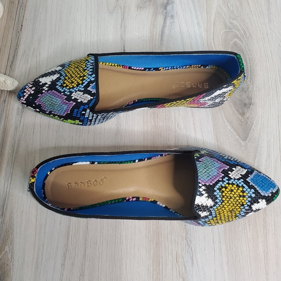 New! Multi Snake Pointy Toe Flats - Picture 6 of 8